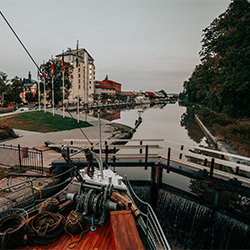 The lock in the idyllic town of Söderköping.